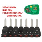 Car Remote Smart Key pcf7961/ID46 Chip OHT692427AA For Chrysler 200/300/300c PT Cruiser Sebring for Dodge RAM For JEEP