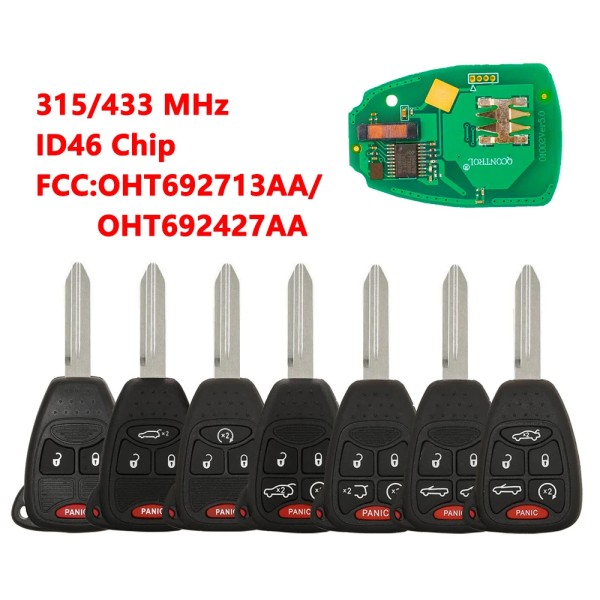 Car Remote Smart Key pcf7961/ID46 Chip OHT692427AA For Chrysler 200/300/300c PT Cruiser Sebring for Dodge RAM For JEEP